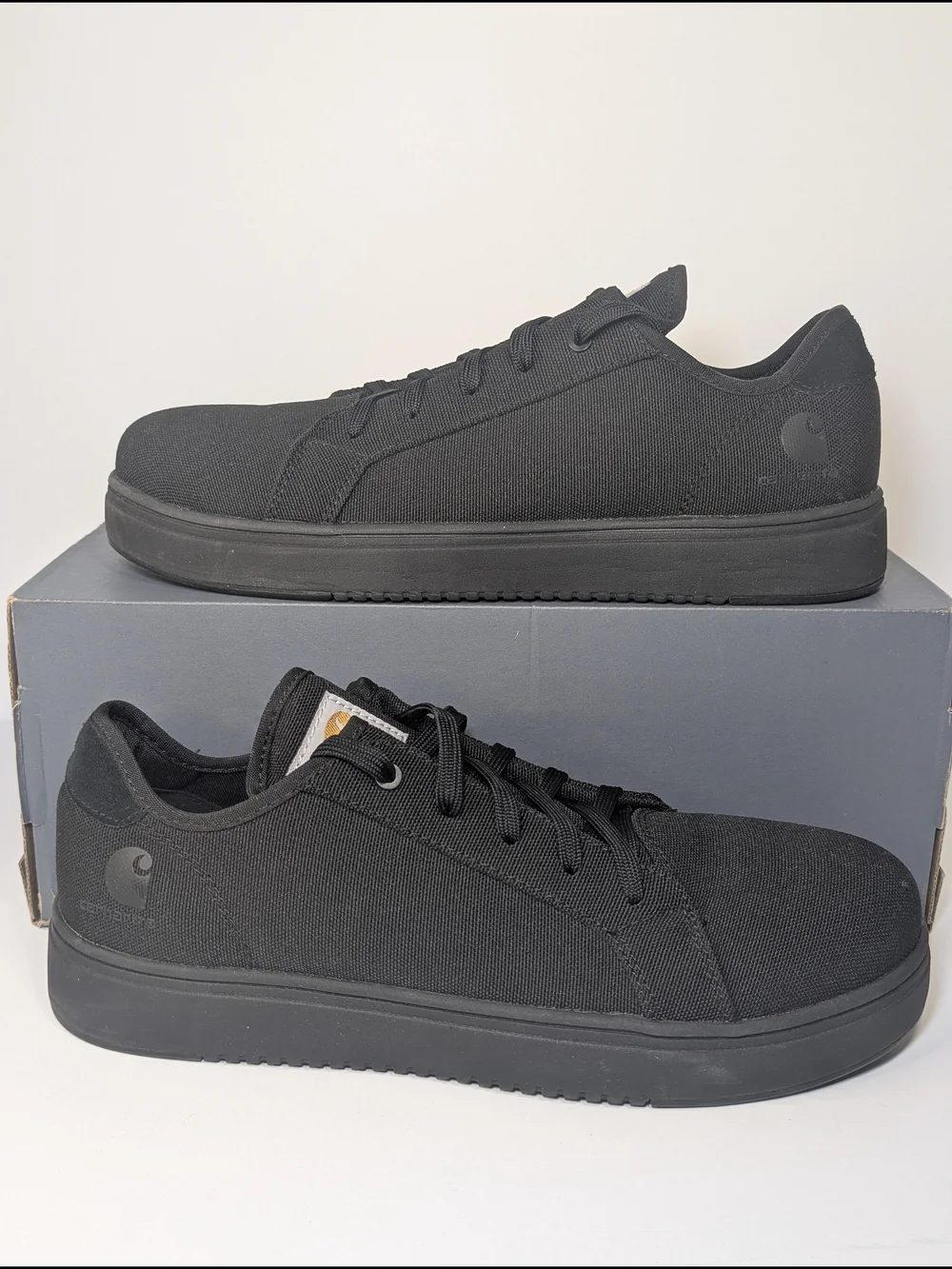 Carhartt Detroit Low Nano Toe Mens 9 Black Canvas Work Safety Sneakers